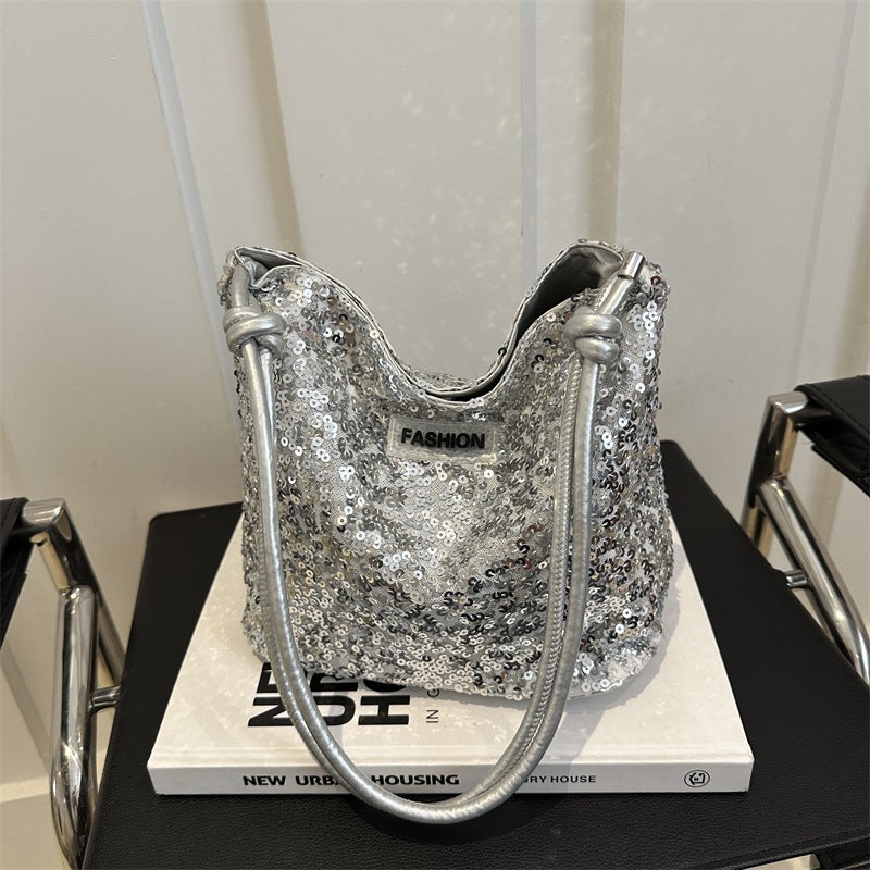 Sequin Fashionable Korean Style Shoulder Bag Women'S 2024 Trendy Online Popular Underarm Bag For Going Out Tote Bag For Women - Image 2