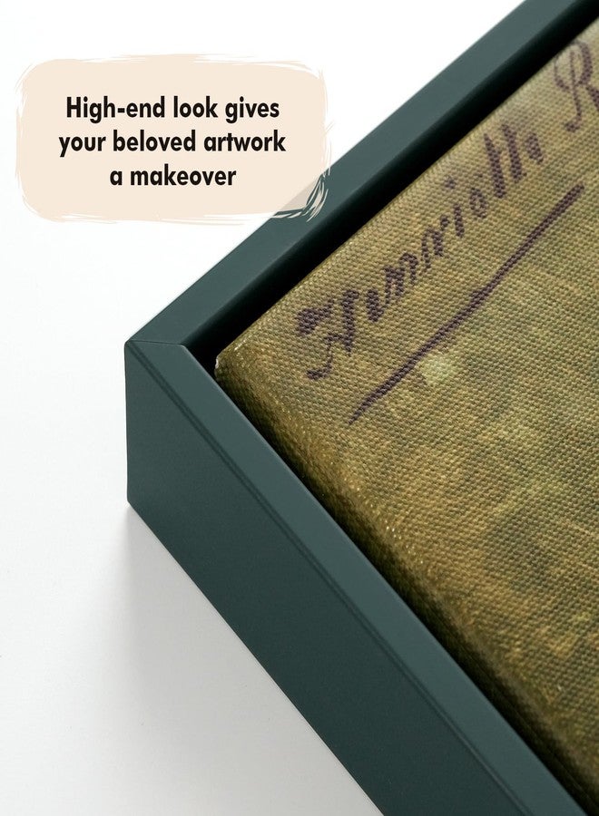 FOLKOR Floater Frame for 8x10 Canvas Paintings, 2 Pack Complete Floating Frames with 0.9" Deep for Artists Designers Plants Mountain Landscape Artwork Abstract Room Wall Decor (Dark Green) - Image 2
