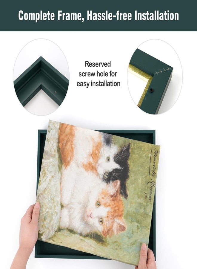 FOLKOR Floater Frame for 8x10 Canvas Paintings, 2 Pack Complete Floating Frames with 0.9" Deep for Artists Designers Plants Mountain Landscape Artwork Abstract Room Wall Decor (Dark Green) - Image 5