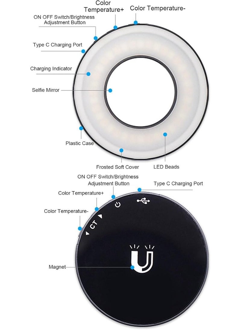 MOXOM Photography Fill Light 120 LED 3000mAh 6 Color Cards, Selfie Light USB Rechargeable for Photo & Video with Front Back Clip for Phones Laptops Makeup TikTok Stream - Image 5