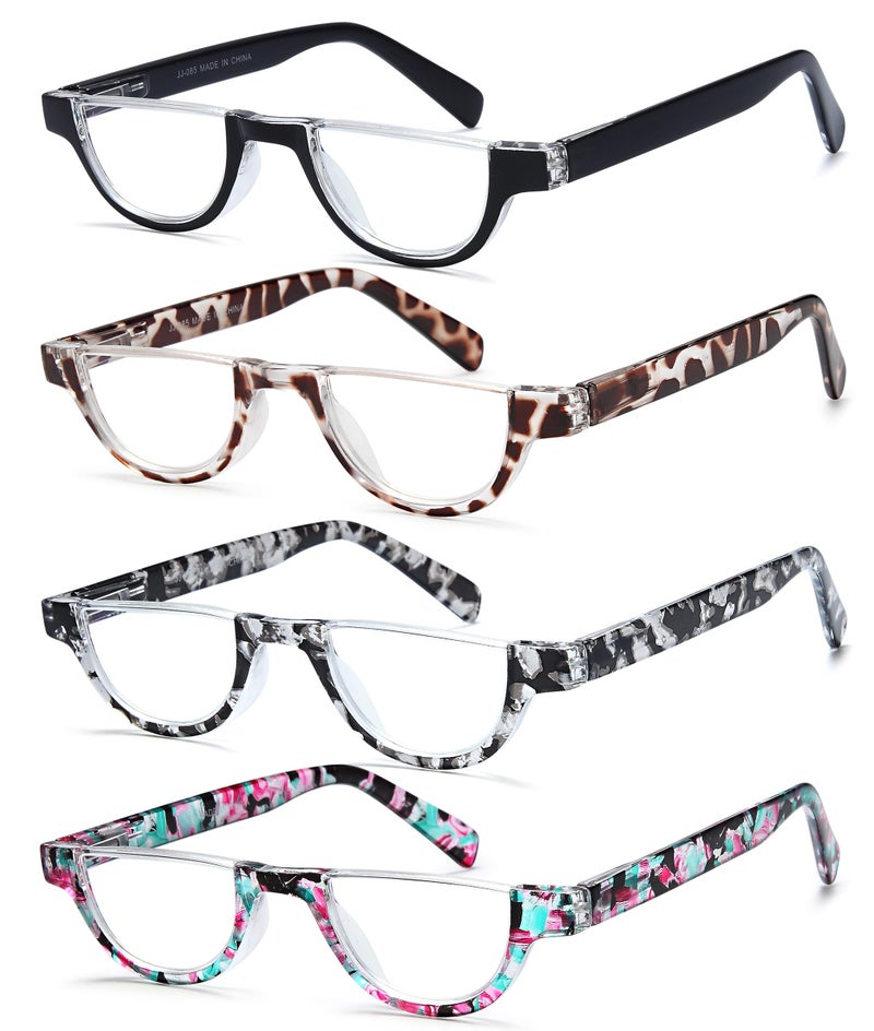 Eyeurl Half Frame Reading Glasses For Women-4 Pack Blue Light Glasses Fashion Computer Readers For Women Anti Uv Ray Eyeglasses With Spring Hinges 1.5 - Image 2