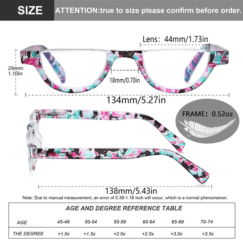 Eyeurl Half Frame Reading Glasses For Women-4 Pack Blue Light Glasses Fashion Computer Readers For Women Anti Uv Ray Eyeglasses With Spring Hinges 1.5 - Image 3