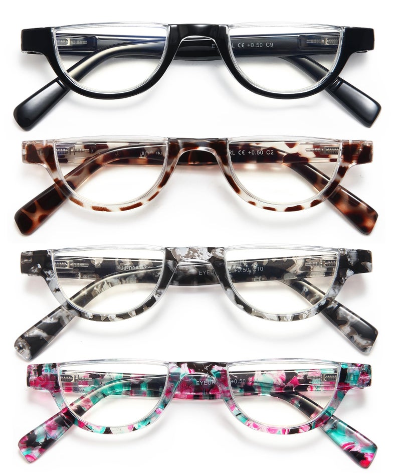 Eyeurl Half Frame Reading Glasses For Women-4 Pack Blue Light Glasses Fashion Computer Readers For Women Anti Uv Ray Eyeglasses With Spring Hinges 1.5 - Image 1