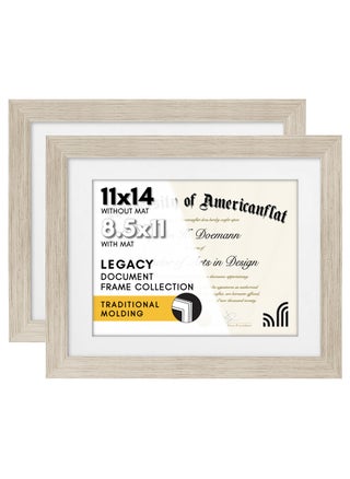 Americanflat 11x14 Diploma Frame with ShatterResistant Glass  Set of 2  Use as 85x11 Frame with Mat or Display 11x14 Documents Without Mat  Legacy Collection  Certificate Frames  Driftwood - pzsku/Z2A48EB141FBF78C16F1EZ/45/1749490100/421735b6-8c34-4b9f-8770-35a8acc44c59