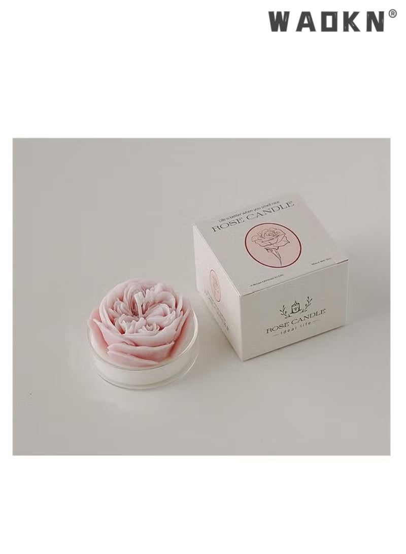 دبليو أيه أو كي أن شمعة محاكاة الزهور ، شمعة الورود ، هدية السيدات ، شمعة العلاج بالروائح من شمع الصويا ، ديكور الغرفة ، شمعة العلاج بالروائح على شكل زهرة لطيفة ديكور جمالي (رائحة ساحرة من الورود واللافندر ، 2.5 بوصة). - Image 1