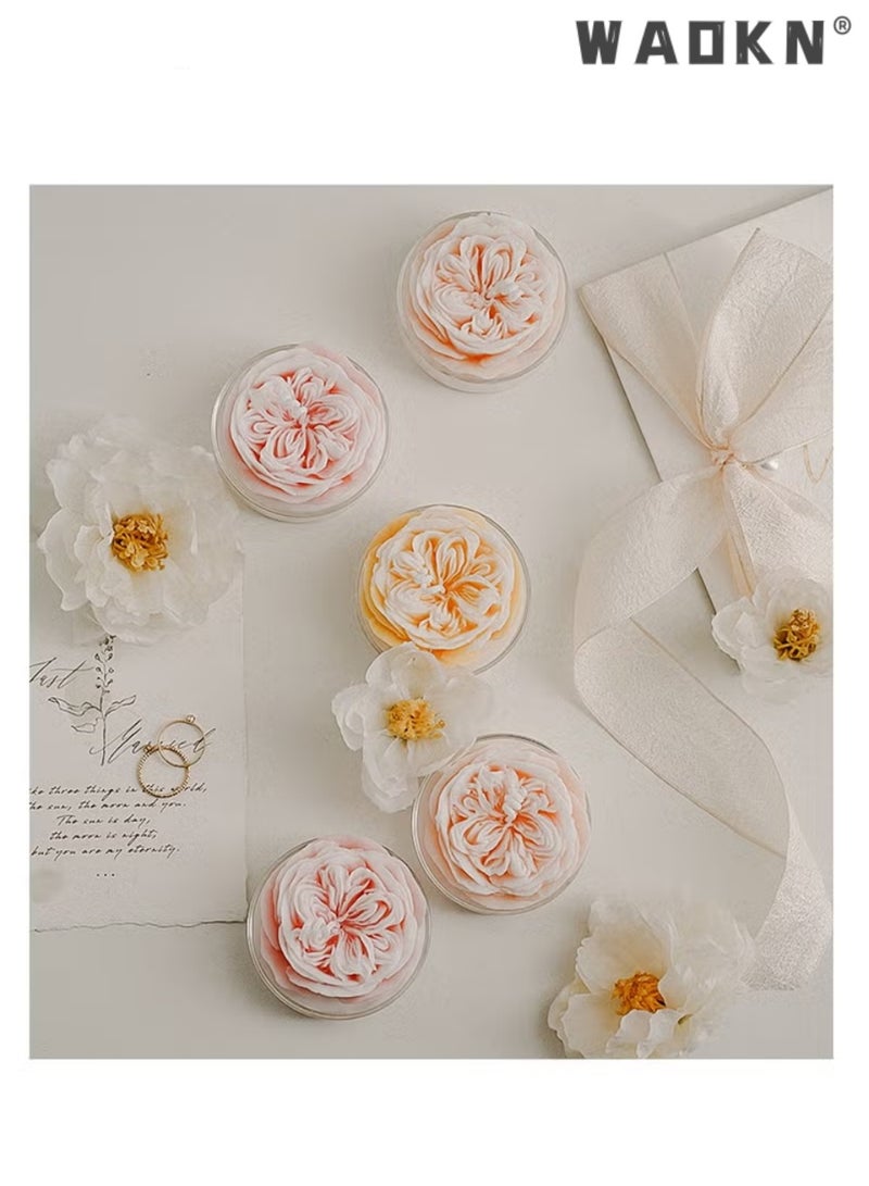 دبليو أيه أو كي أن شمعة محاكاة الزهور ، شمعة الورود ، هدية السيدات ، شمعة العلاج بالروائح من شمع الصويا ، ديكور الغرفة ، شمعة العلاج بالروائح على شكل زهرة لطيفة ديكور جمالي (رائحة ساحرة من الورود واللافندر ، 2.5 بوصة). - Image 3