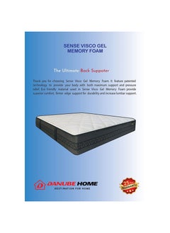 DANUBE HOME Sense Visco Gel Memory Foam Pocket Spring Mattress Plush Feel Double Mattress Ortho Medical Spine Balance For Pressure Relief L 200x120 32 cm Thickness Multi Color  - Image 2