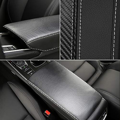 INTGET Car Console Cover for 2020 2021 2022 Honda Accord Accessories 2019 2018 Leather Armrest Cover Middle Arm Rest Dog Seat Protector Interior for Honda Accord Center Console (Carbon Fiber Texture) - Image 4
