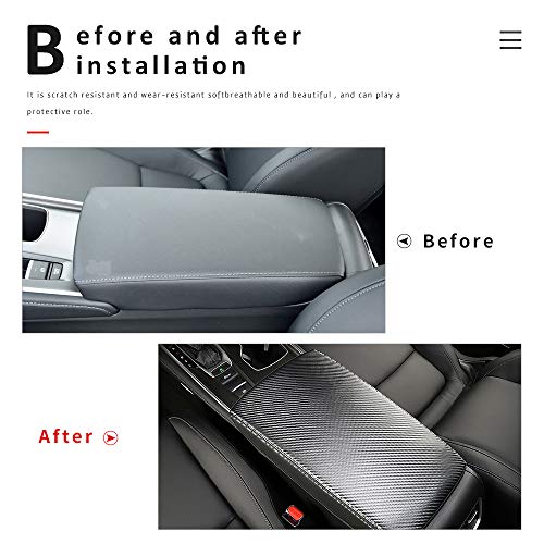 INTGET Car Console Cover for 2020 2021 2022 Honda Accord Accessories 2019 2018 Leather Armrest Cover Middle Arm Rest Dog Seat Protector Interior for Honda Accord Center Console (Carbon Fiber Texture) - Image 3