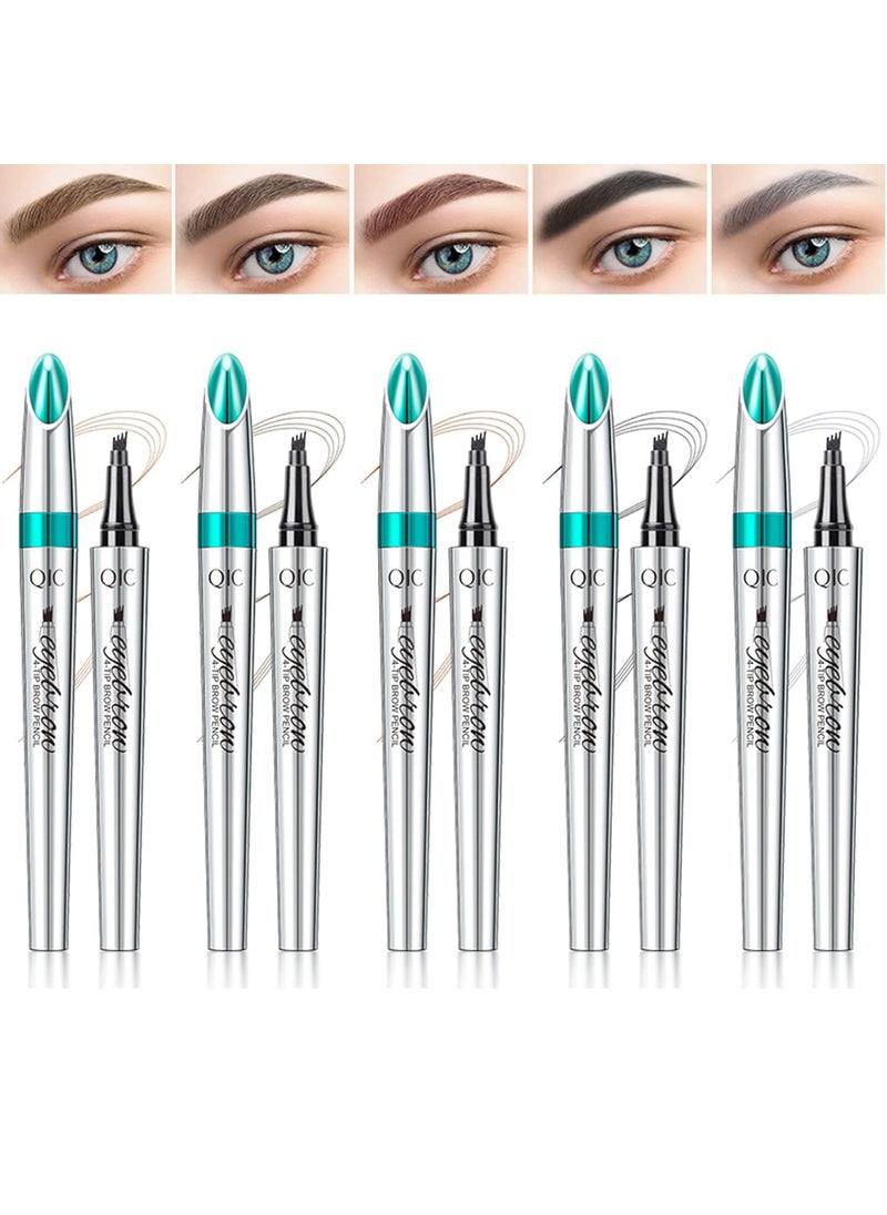 Gecomo Eyebrow Pencil Eyebrow Microblading Pen  Eye Makeup Eyebrow Pen Micro 4 Point Brow Pen Lift  Snatch Eyebrow Microblading Pen LongLasting Waterproof Natural Eyebrow Hair Reddish Brown 