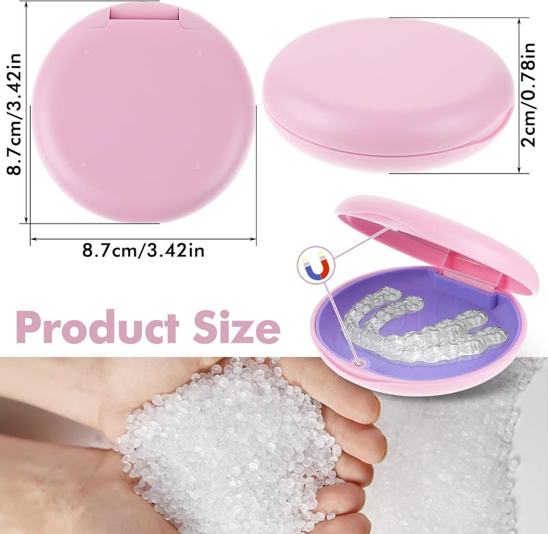 Dimeho Retainer Case with Mirror Portable Slim Aligner Box Travel Mouth Guards Holder Cute Retainer Organizer for Dental Caring Tooth Brace Storage Accessories Women Girls, 578115_1_fVM6Qubb9 - Image 2