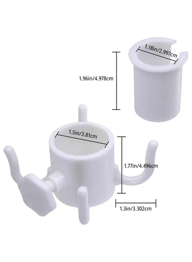 خطاف مظلة الشاطئ الأبيض القابل للتعديل بـ 4 أسنان للمناشف والحقائب، مناسب للأعمدة من 0.98 إلى 1.25 بوصة - Image 5