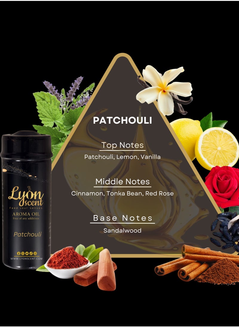 LYON SCENT - Lyon Scent Aroma Oil, 100% Pure Oil, Perfume for Air Freshener, Diffuser Aroma, Fragrance Oil, Air Freshener Oil refill, Essential Scented Oil, Luxurious Scent (PATCHOULI) - Image 1