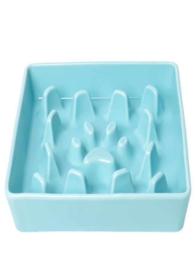 GDCZ Dog Slow Feeder Bowls, Square Ceramic Pet Food Bowl for Medium Breed, Fun Dog Bowls to Slow Down Eating (Turquoise, M-1.8 Cups) - Image 1