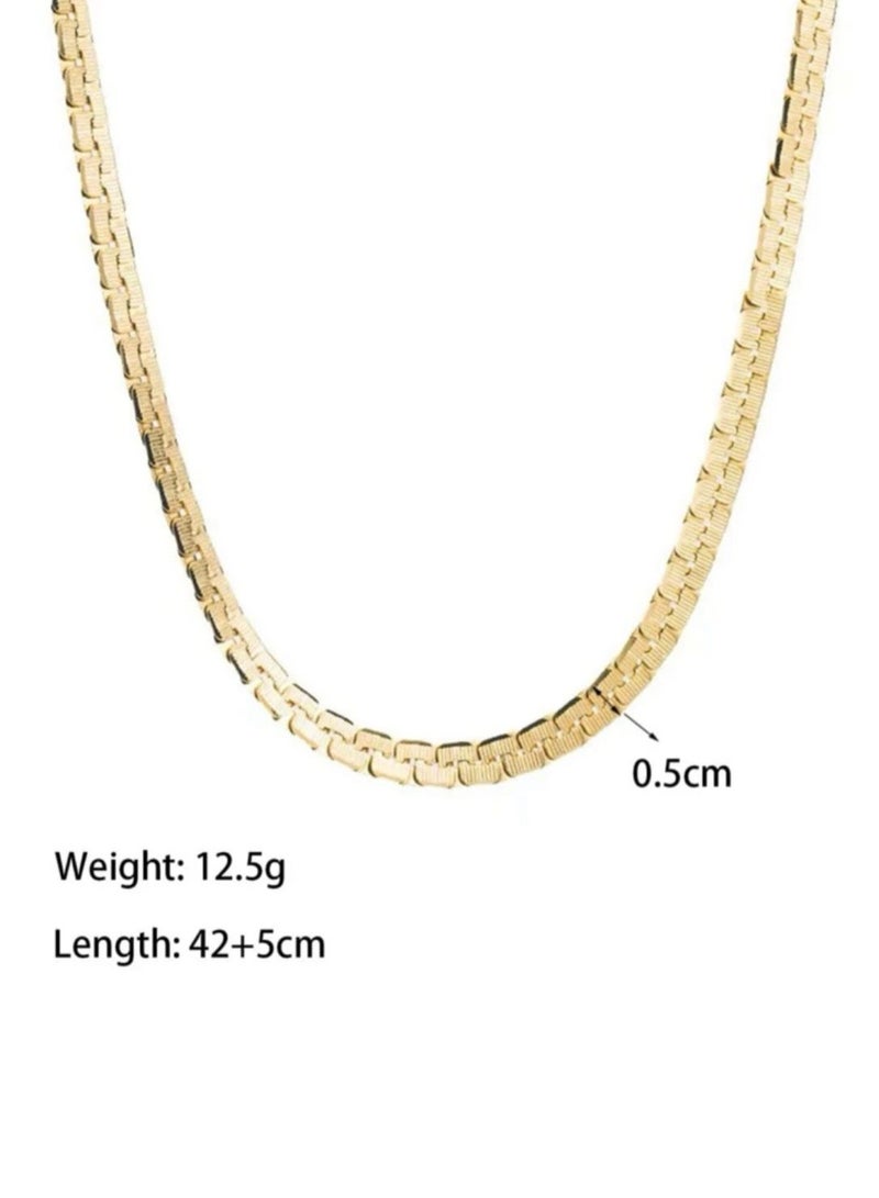 إيكوال سلسال نسائي أنيق من الاستانلس ستيل مطلي باللون الذهبي - Image 3