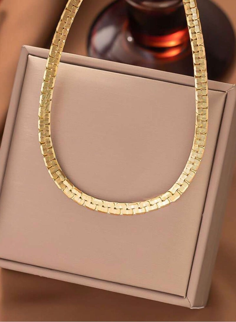 إيكوال سلسال نسائي أنيق من الاستانلس ستيل مطلي باللون الذهبي - Image 2