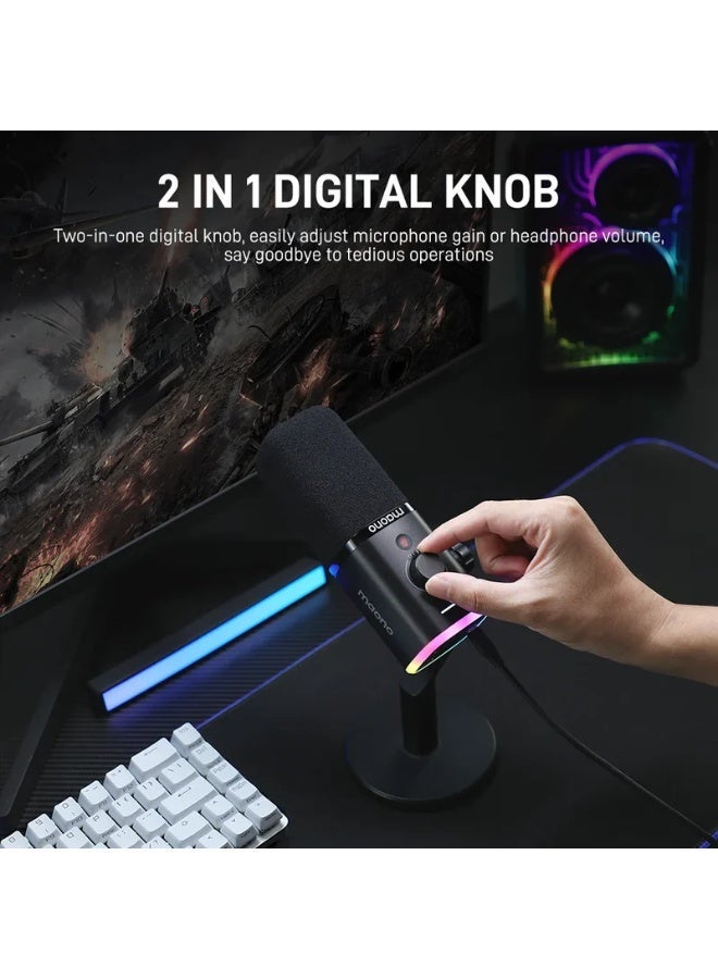 ماونو PD100X ميكروفون دايناميك USB/XLR – أسود كابل الـ XLR غير مرفق - Image 4