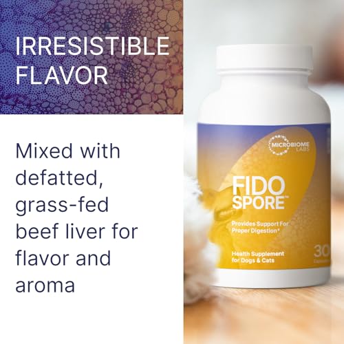 Microbiome Labs Fidospore - Dog Probiotics for Digestive Health & Immune Support - Spore-Forming Pet Probiotics for Dogs & Cats Gut Health - Flavored with Grass Fed Beef Liver (30 Capsules) - Image 4