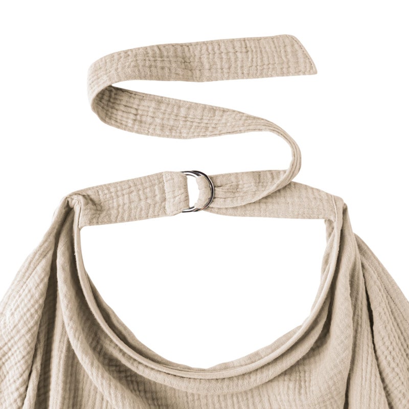 Konssy Muslin Nursing Cover for Baby Breastfeeding, Breathable 100% Cotton Breastfeeding Cover with Rigid Hoop for Mother Nursing Apron, Multi-use Carseat Canopy (Summer Wheat) - Image 5