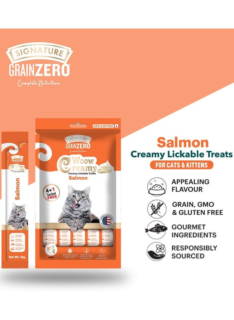 Grain Zero Creamy Lickable Cat Treats Salmon 25 x 15g  - Image 3