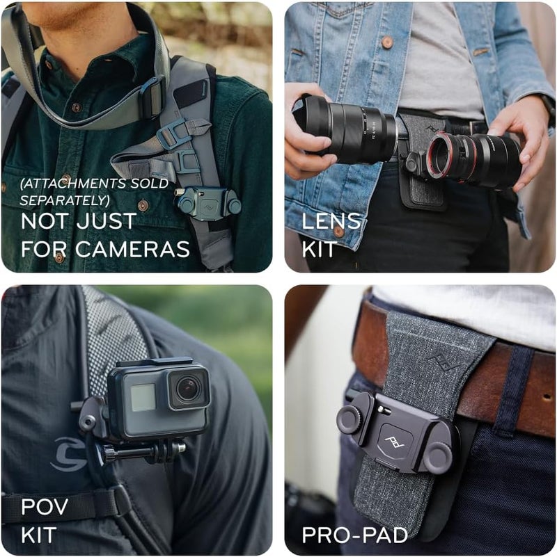 Peak Design Capture Camera Clip V3, Black with Plate, Holds DSLR, Compact and Point and Shoot Bodies, Secure, Stable and Accessible, Attaches to Straps and Belts, Quick Release, 200 lb Capacity - Image 5