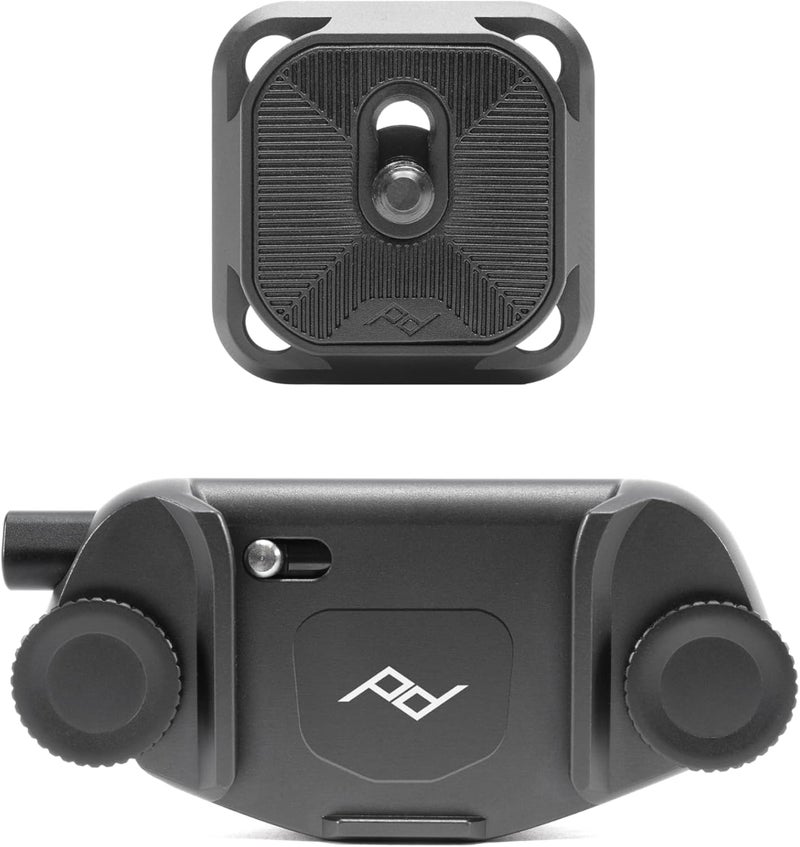 Peak Design Capture Camera Clip V3, Black with Plate, Holds DSLR, Compact and Point and Shoot Bodies, Secure, Stable and Accessible, Attaches to Straps and Belts, Quick Release, 200 lb Capacity - Image 1