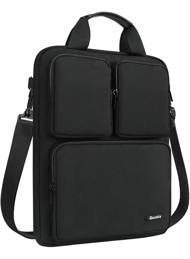 Gocokia Laptop Bag Three Pockets for MacBook Air, 13 Inch MacBook Pro Retina, 14.1 Inch Laptop, Cross Body Shoulder Briefcase Bag, Messenger Bag, Briefcase Case - Image 1