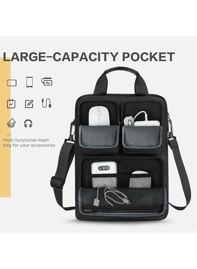 Gocokia Laptop Bag Three Pockets for MacBook Air, 13 Inch MacBook Pro Retina, 14.1 Inch Laptop, Cross Body Shoulder Briefcase Bag, Messenger Bag, Briefcase Case - Image 4