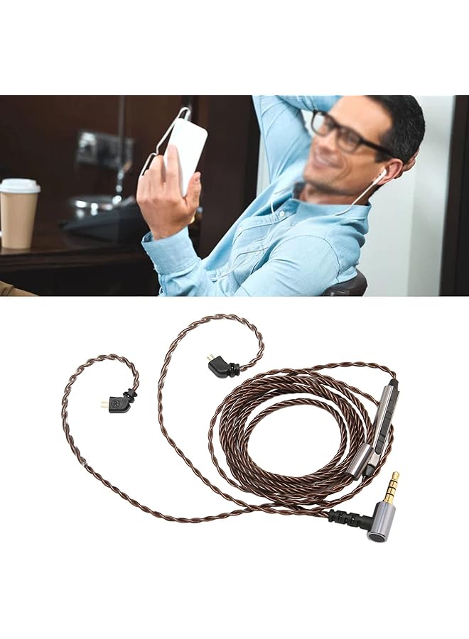 erorex 2 Pin 0.78Mm Cable For Earphone Detachable Earphone Replacement Cable With Mic Ofc Upgrade Right Angle Plug Cable For Kz As10 As06 Zst Zs3 Zs4 Zs5 Zs6 Cca - Image 4