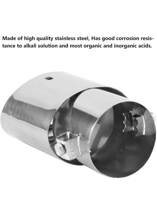 Universal Straight Exhaust Pipe, 5338mm Car Single Straight Exhaust Pipe Rear Muffler Tip Tail Throat Glossy Silver Stainless Steel