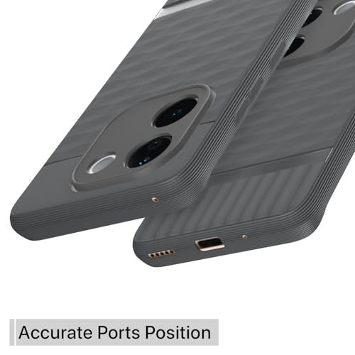 Pikkme Back Cover for Vivo T3 Pro 5G / iQOO Z9s Pro 5G Camera Protection 3D Hexa Cube Design Silicone Protective Bumper Case (Grey) - Image 4