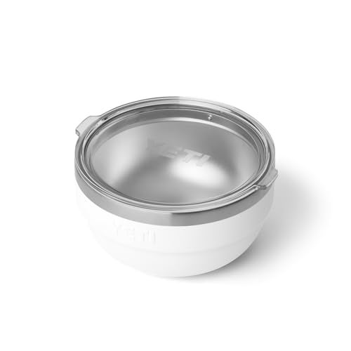 YETI Rambler Bowl Vacuum Insulated Stackable and Nestable Stainless Steel Bowl with Lid 1 Quart White - Image 1