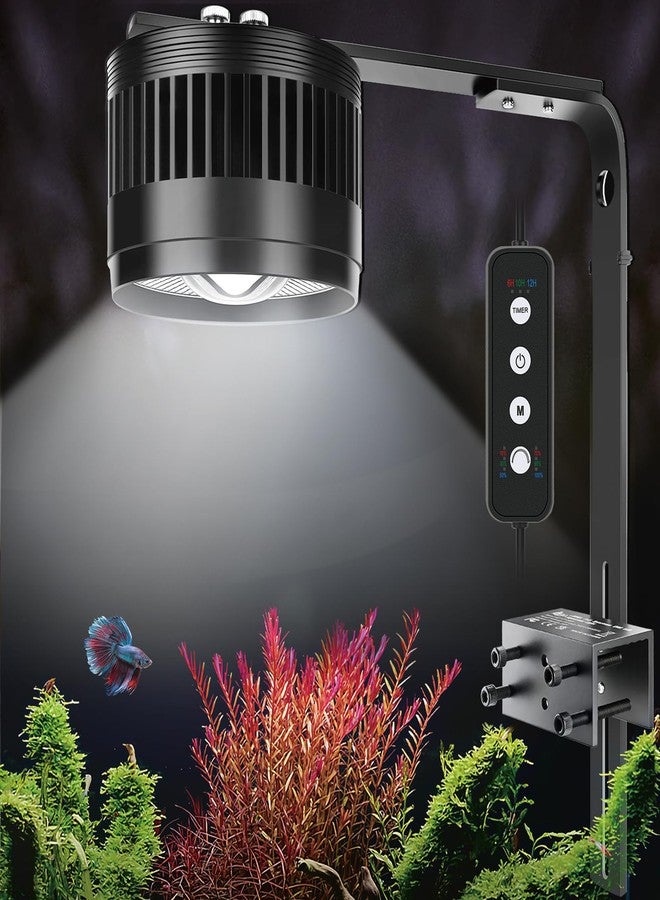 AQQA Aquarium Clip-On Stream Light with Controller, LED Fish Tank Light with 3 Modes (White/RGB/Full Spectrum), Timer & 6 Brightness Levels, Adjustable Clamp for Freshwater Plants Fish Tanks 80W - Image 1