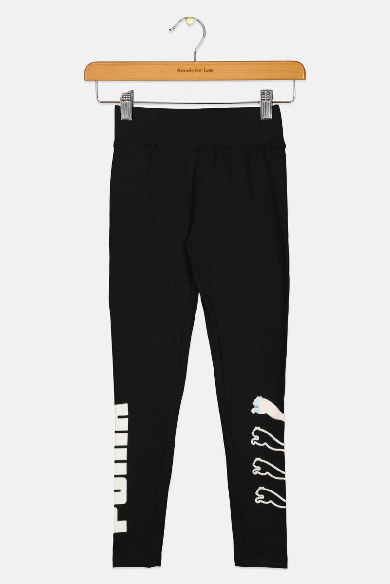 PUMA Kids Girl Sportswear Fit Brand Logo Training Leggings, Black - Image 1