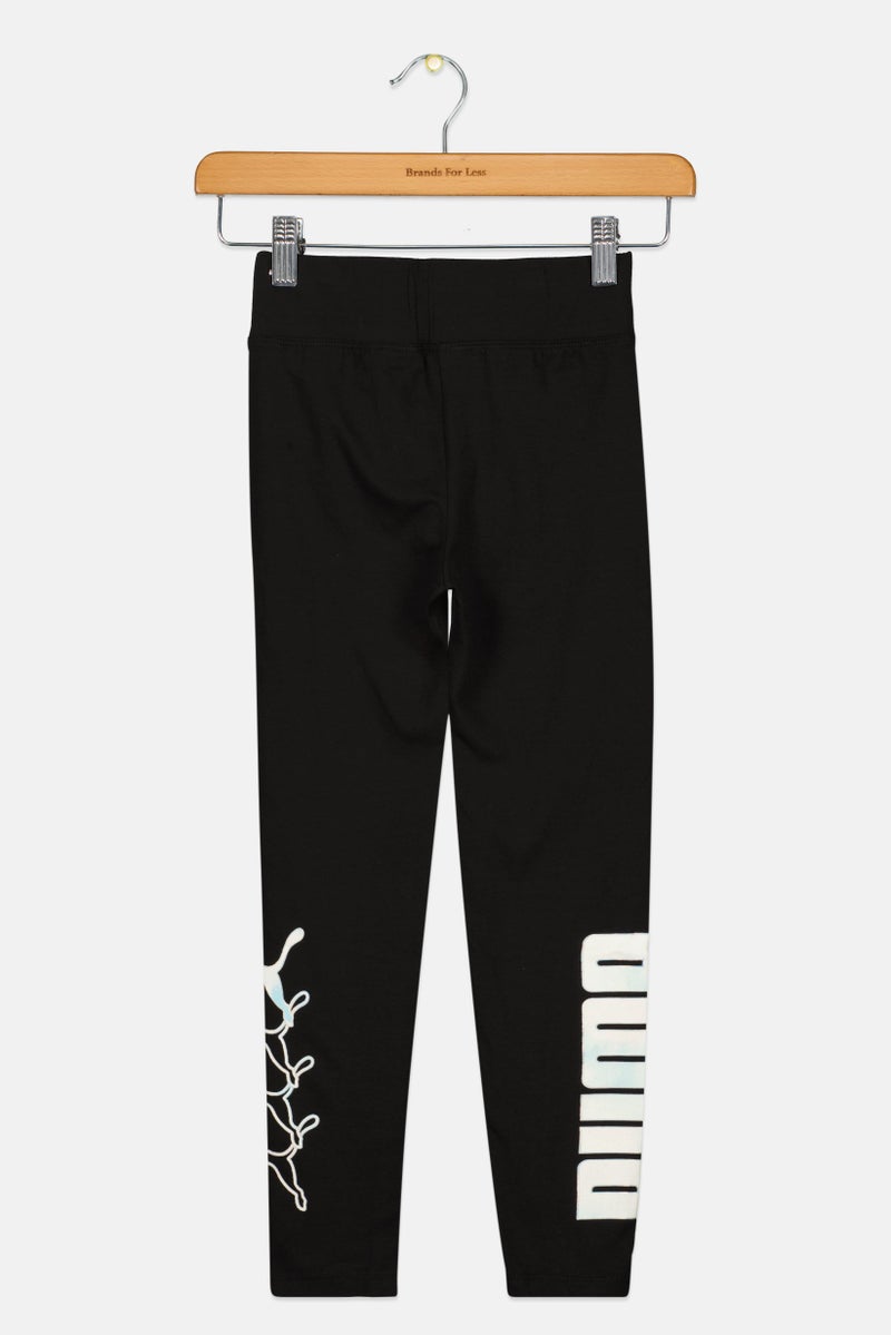 PUMA Kids Girl Sportswear Fit Brand Logo Training Leggings, Black - Image 2