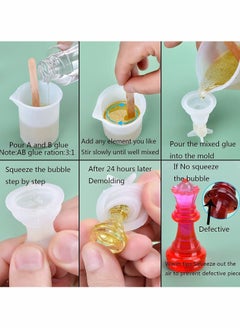 Y&D Chess Mold,16 Pcs 3D Silicone Resin Mold Set, Crystal Epoxy Casting Molds for DIY Crafts Making, Birthday Gift, Family Party, Board Games and Outdoor  - Image 4