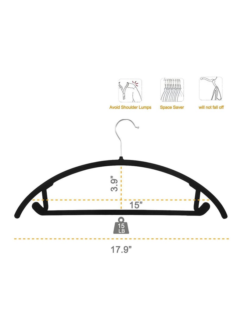 Arabest شماعات معاطف نصف دائرية مبطنة، شماعات غير قابلة للانزلاق، حامل ملابس، أسود، 30 قطعة - Image 2
