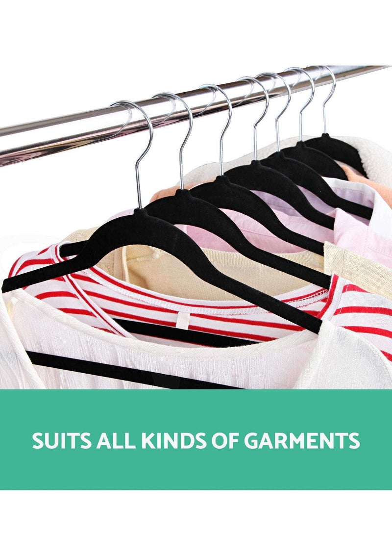 Arabest شماعات معاطف نصف دائرية مبطنة، شماعات غير قابلة للانزلاق، حامل ملابس، أسود، 30 قطعة - Image 4