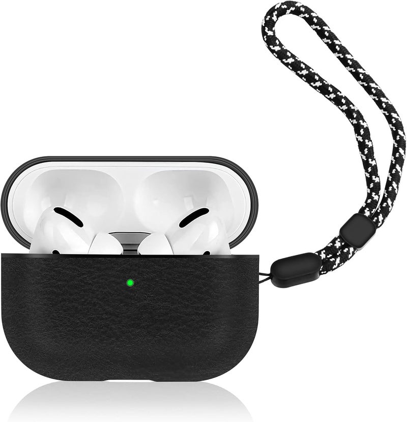 OneNine Cost effective upgraded craftsmanship PU Leather Protective Case for Airpods Pro 2, Luxury Lightweight Drop-Proof Full Protection Skin Cover with Lanyard, Compatible with Airpods Pro 2nd Generation 2022 Case, Front LED Visible Gulf climate fit - Image 1