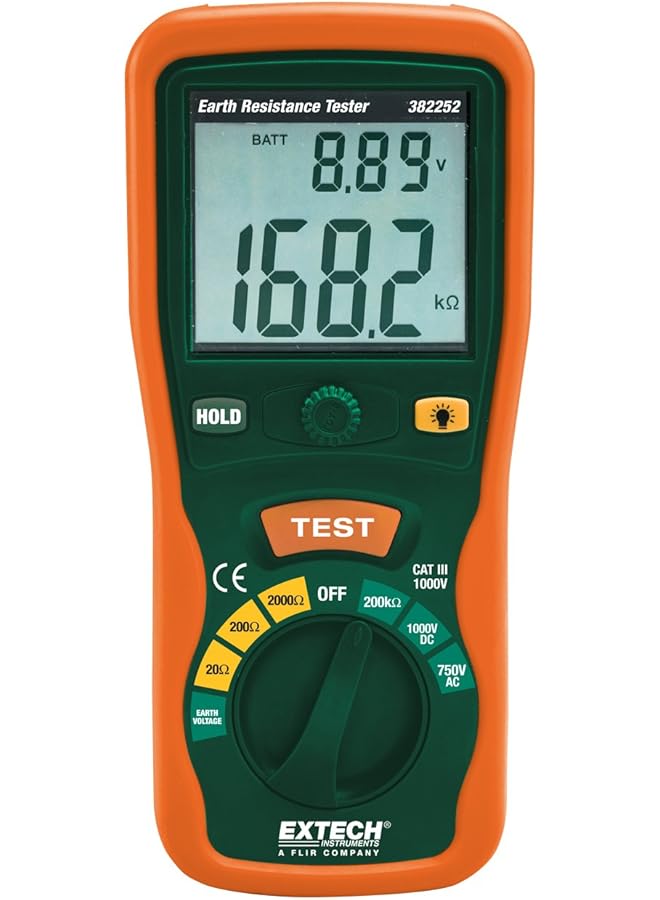 Extech 382252 Earth Ground Resistance Tester Kit, Black - Image 1