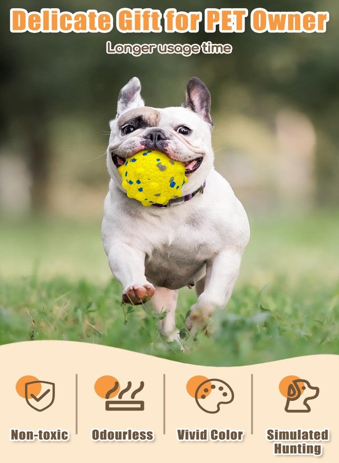 Moonorange Dog Tennis Balls for Aggressive Chewers, Indestructible Durable Bouncy Interactive Toy for Dogs Fetch Game Lightweight Floating Outdoor Training(2 Yellow Point+ 2 Blue Cirle Medium) - Image 5