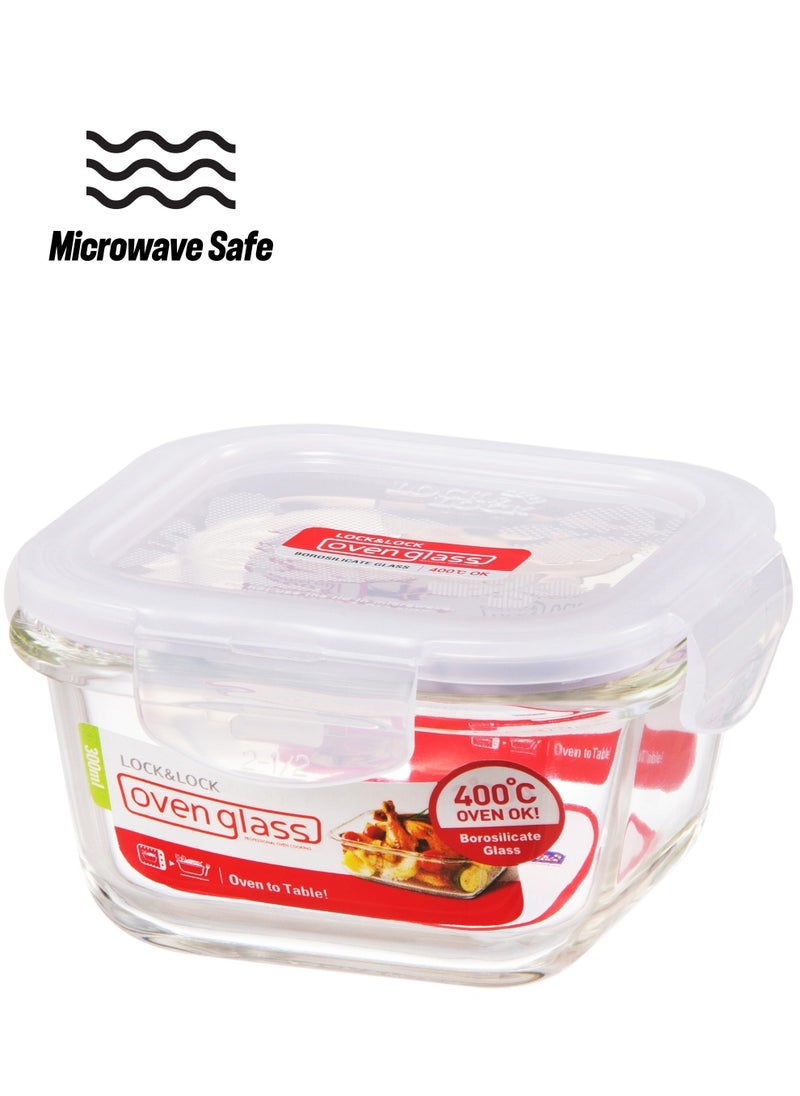 LOCK & LOCK - LocknLock 300ml Oven Glass Square Container – Durable, Microwave Safe Food Storage Solution - Image 1