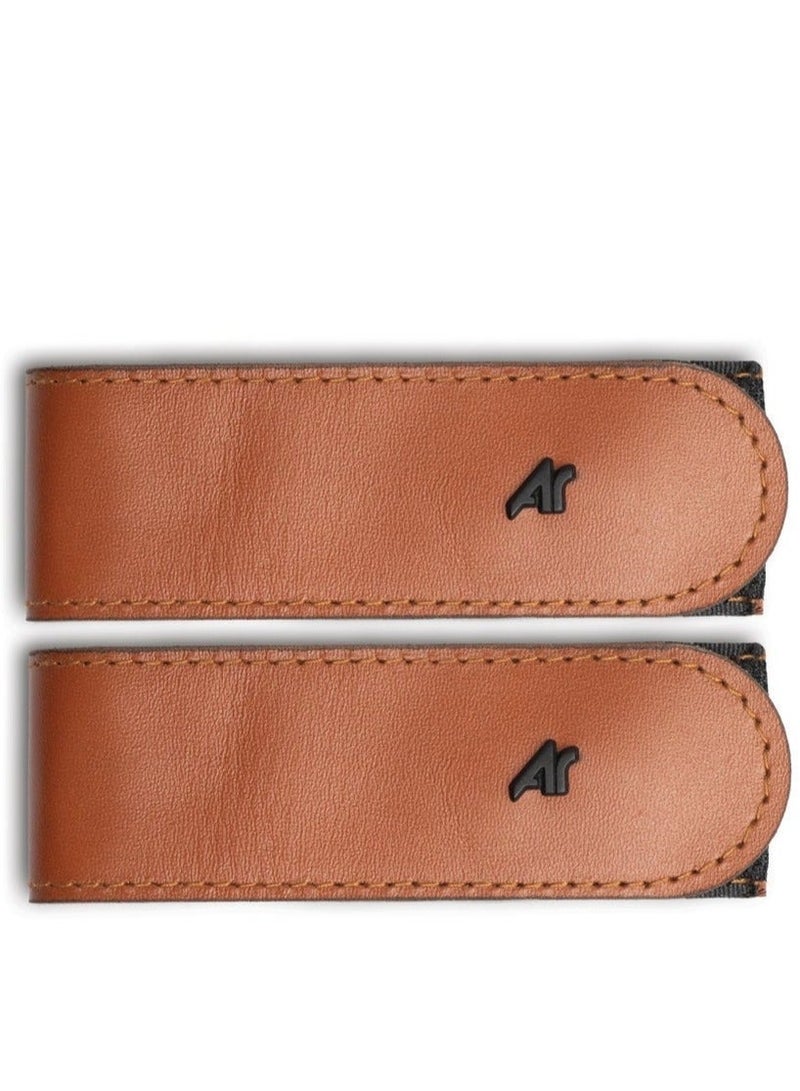 Ar supply Ar Comfort Belt X2 by Arij Bags | Genuine Leather No Buckle Belt, Pants Waist Adjuster, Velcro Closure (Havan) - Image 2