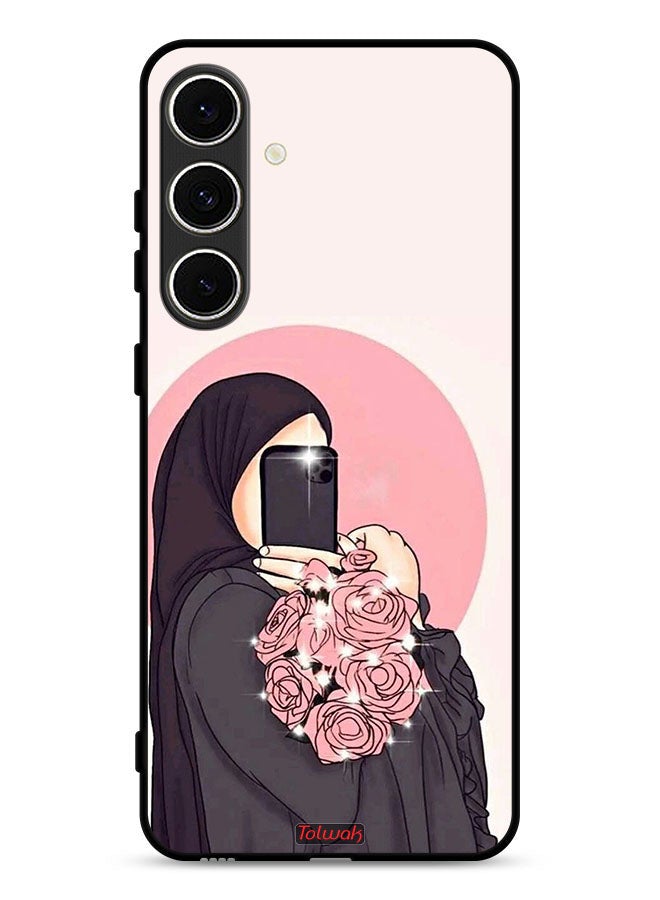 Tolwak Samsung Galaxy A36 5G Protective Case Cover Making Selfies While Holding Flowers Art - Image 1
