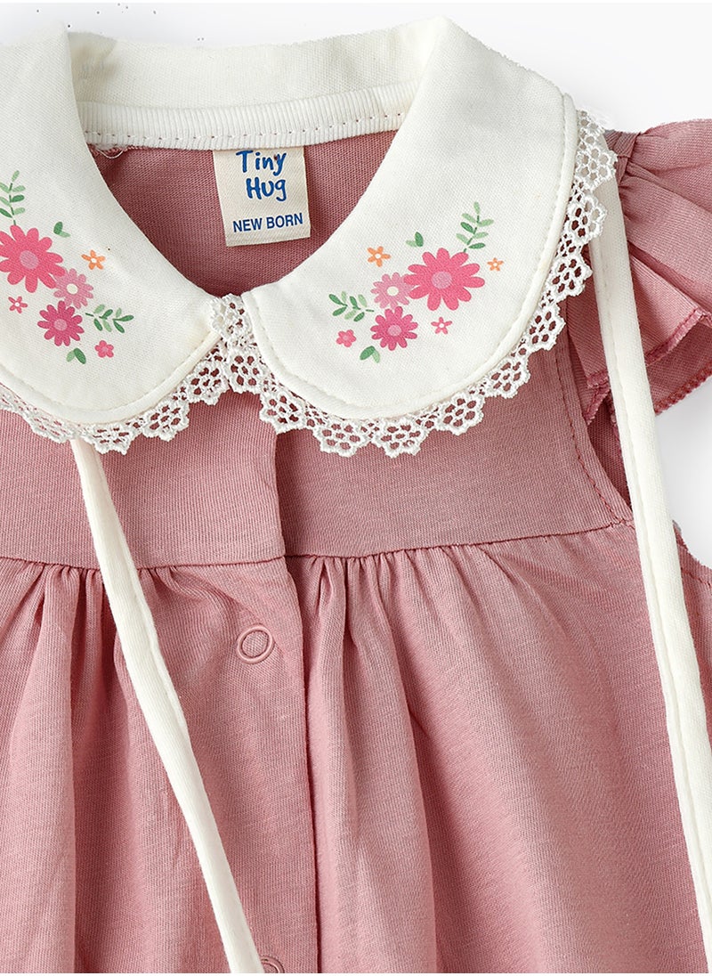 Tiny Hug Baby Girl Pink Bunny Bag Onesie  - Image 4