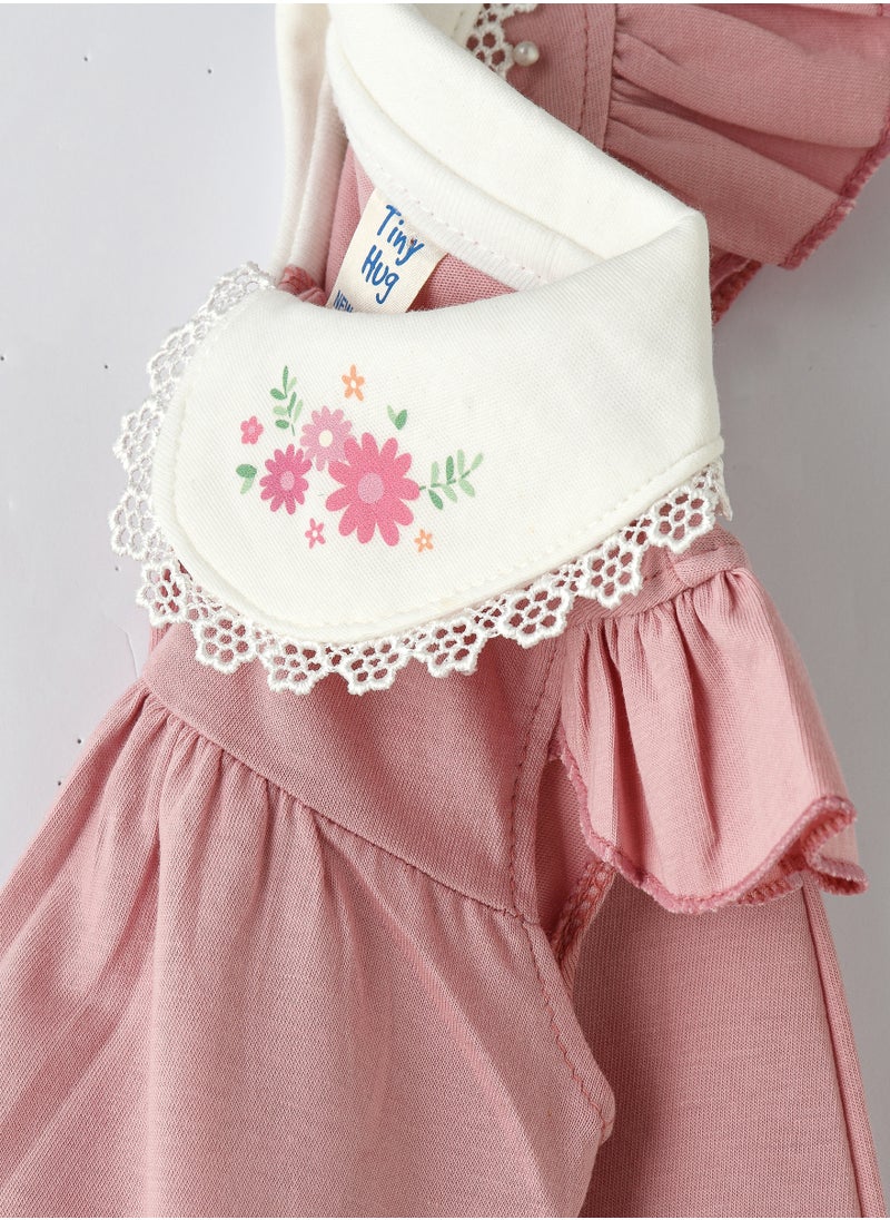 Tiny Hug Baby Girl Pink Bunny Bag Onesie  - Image 3