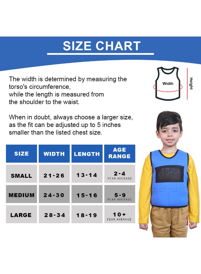 abley's Children's Sensory Weighted Vest, Small (2-4 Years) | For Children with Sensory Issues, Autism, ADHD | Adjustable Therapeutic Support | Includes 6 Removable Weights | Blue - Image 2