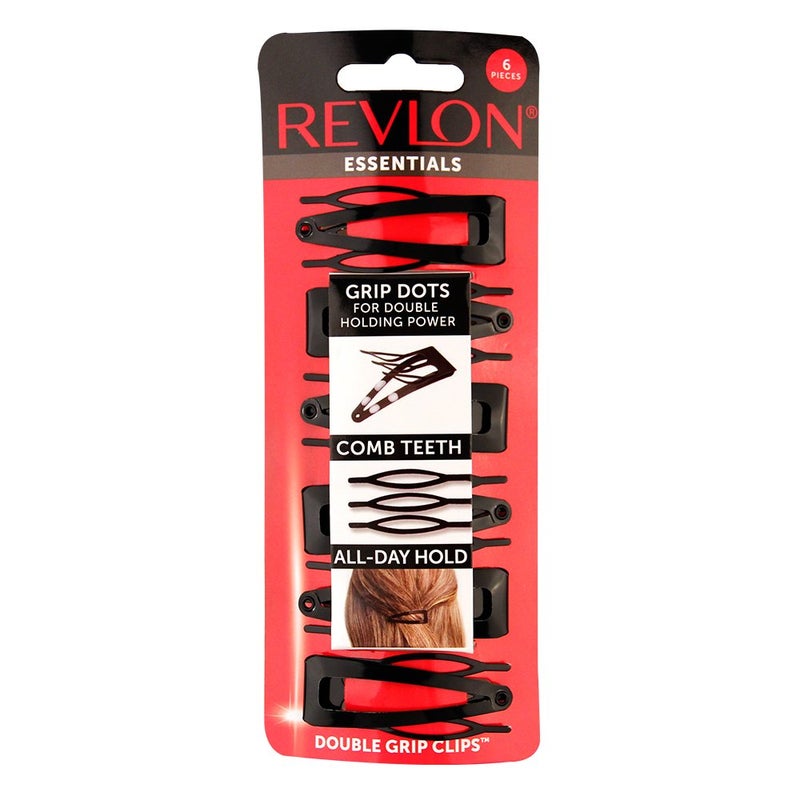 Revlon Double Grip Hair Clips, 6 Count - Image 1