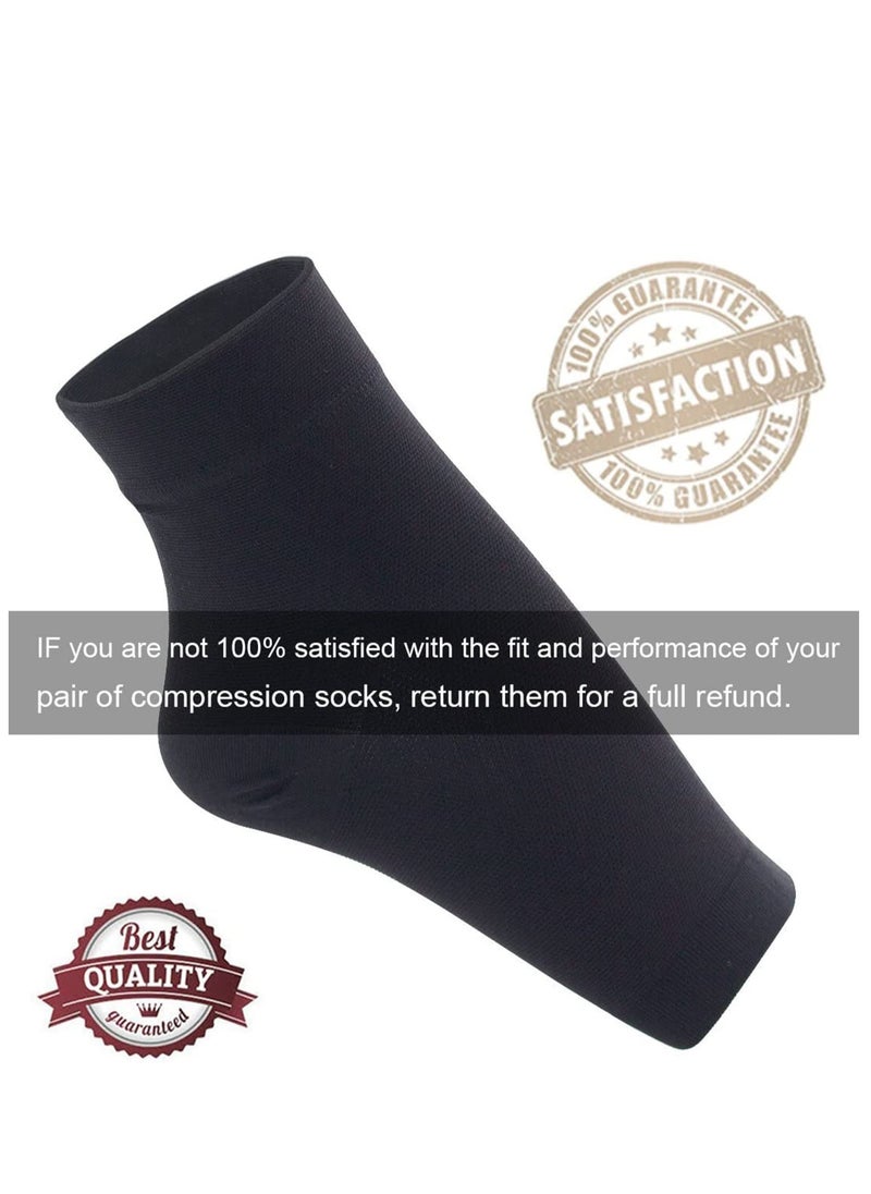 Bukela Ankle Compression Sleeve, for Sprained Ankles, Open Toe Сompression Socks Breathable Elastic Thin Ankle Brace for Swelling, Plantar Fasciitis, Sprain, Nano Brace for Women and Men (Black-M)  - Image 5