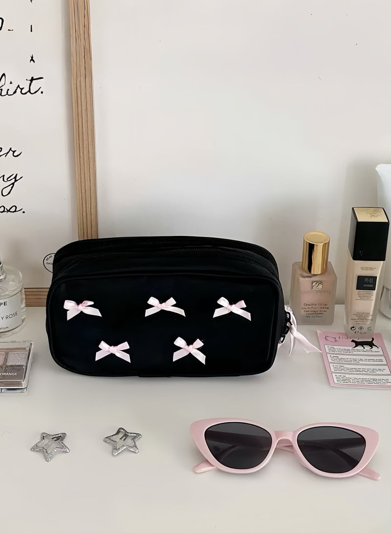 Paraphrase Cute & Cool Black Makeup Bag – Portable and Easy-to-Store Cosmetic Organizer for Daily Use or Travel - Image 2